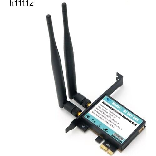 WiFi Ethernet Network Card 7265 Module to PCI-E 1X WiFi Card Adapter Bluetooth 4.0 Dual Band 2.4 GHz 5GHZ 802.11AC A/B/G/N Wi-Fi