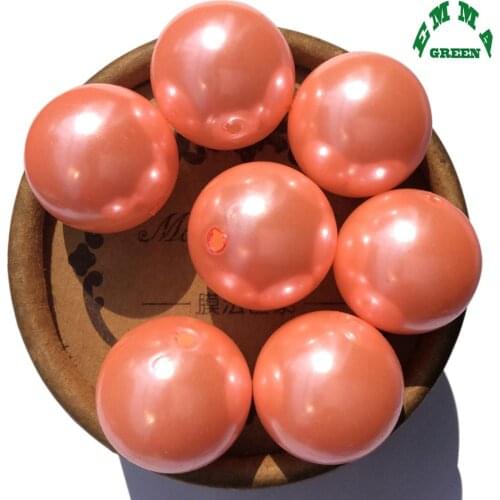 Pearl Beads for Jewelry making abs Pearls Bead Chunky Beads Loose Coral Pink Beads A22 6mm to 30mm Round Beads for Kids Bubble
