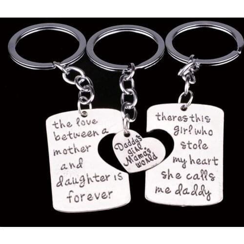 1/3PC Girl Who Stole My Heart Love Between Mother Daughter Mom Daddy Key Chains Ring Fob Keyring Keychain Family Women Men Girl