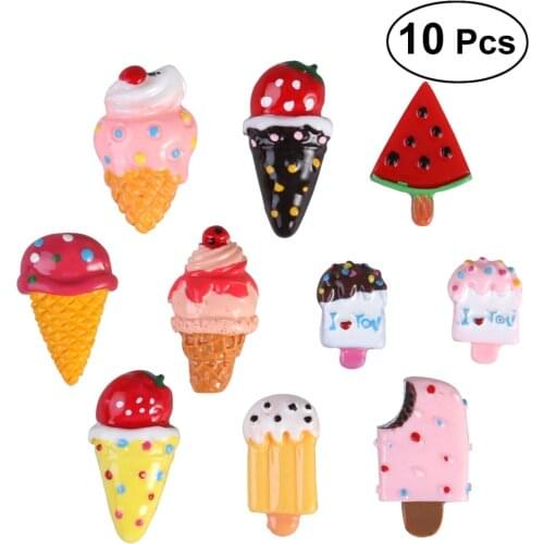10pcs Dessert Fridge Magnet Ice Cream Fridge Magnets Sticker Decor Creative Home Kitchen Decoration