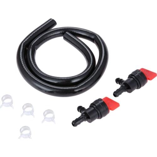1x 90 Degree Fuel Shut Off Valve & Spring Clamps With 1/4" Fuel Line for Briggs and Stratton 494769 697944 Tecumseh 35857