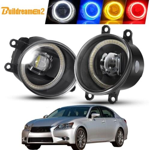 2 X Car Angel Eye Fog Light Assembly 40W LED Lens Fog Daytime Running Lamp DRL H11 12V For Lexus GS350 GS460 GS450h 2011-2015