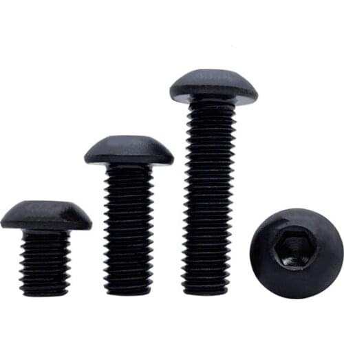 20pcs 10#-24 Allen round head screws hexagon socket pan head screw mechanical bolts alloy steel bolt black color