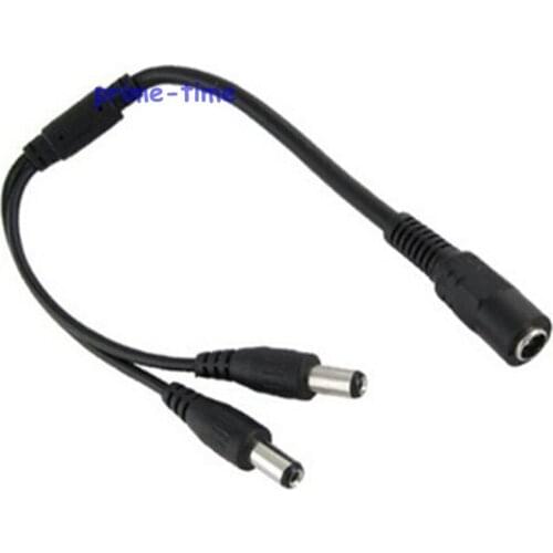 20pcs 1 to 2 Port DC Power Splitter power Adapter Cable Male to Female 5.5 x 2.1 mm Plug for Led Strip CCTV Camera Wholesale