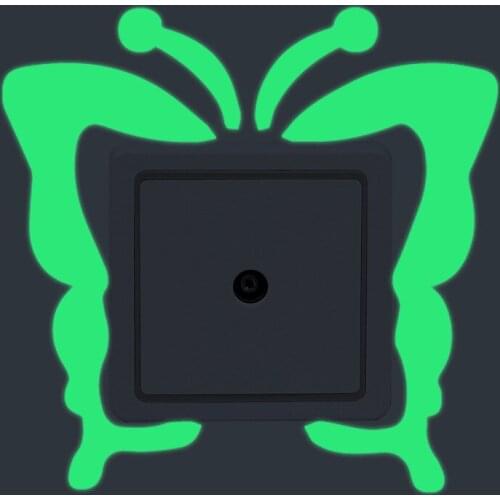 21 Style Luminous Switch Panel DIY Wall Sticker Night light Cartoon Butterfly Mural Glow in the Dark Home Decor Fluorescent Art