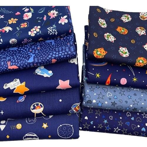 9 Pieces/Set 25x20cm Sewing Supplies Nordic Style Space Star Patchwork Cloth Cotton for Household Multi Purpose DIY Handmade
