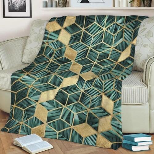 GEOMETRIC LEVELS ABSTRACT 3D Printed Velvet Plush Throw Fleece Blanket Bedspread Sherpa Blanket Home Decora