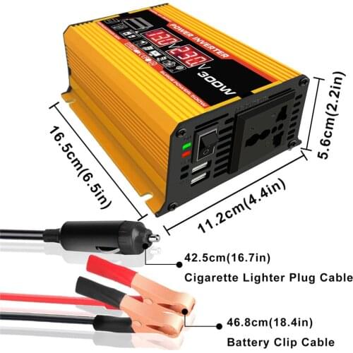 Battery Charger Car Power Inverter DC 12V to AC 110/220V LCD Digital Display Pulse Repair Battery Charger for Car Motorcycle