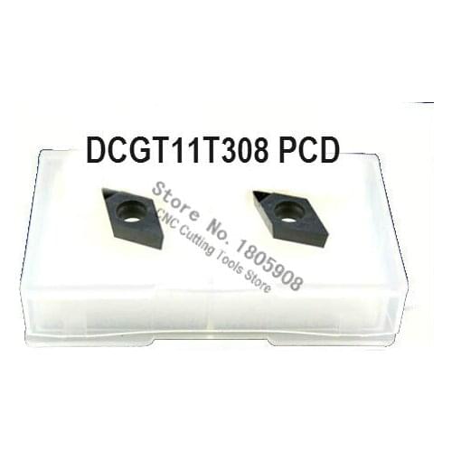 Free shipping 2PCS PCD Inserts DCGT11T308 PCD Suitable For Lathe Tools Turning Tools SDJCR / SDQCR / SDNCN