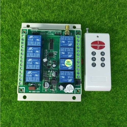 433mhz DC 12V 24V 36V 8 channel RF Wireless Remote Control system Receiver Transmitter Universal power on and off light