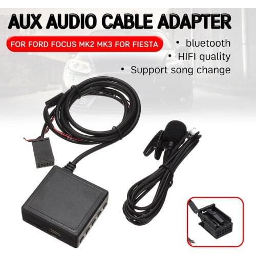 Bluetooth Aux Receiver for Ford for Focus Mk2 MK3 for Fiesta Cable with USB,microphone Hands-free Aux Adapter