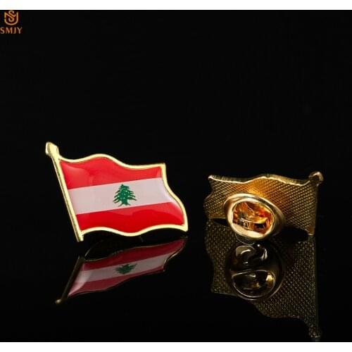 Lebanon Patriotism National Flag Enamel Pin Asian Epoxy Resin Lapel Safety Buckle Pins Brooch Badge Rare Accessories&Jewelry