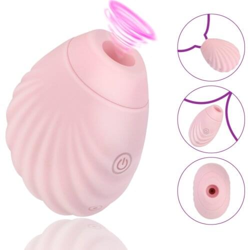 Flexible Mini Shell Clitoral Sucking Vibrator Sex Toys for Women 7 Modes Vibration Oral Licking Nipple Stimulation Massager