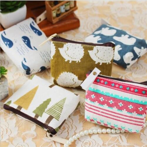 Canvas Women Wallet Card Key Mini Coin Purse Small Money Bag Change Pouch Female Zipper Card Holder Wallet Kids Purses Gift