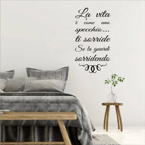 Italian Inspirational Life Quote Wall Sticker Italy Wall Art Design Decals Murals Living Room Bedroom Home Decor Poster