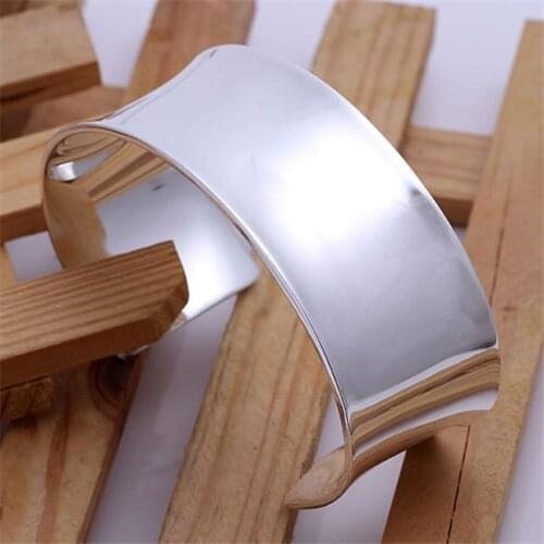 KN-B042 Wholesale Silver Color Bangle Factory Price 925 Free Shipping New Arrival Fashion Jewelry Very Big Bangle-no Words