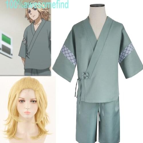 Anime Tokyo Revengers Mikey Uniform Men Halloween Christmas Manjiro Sano Kimono Wig Cosplay Costume