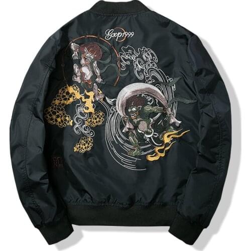 Winter Men Bomber Jacket Japanese Embroidery Jacket Men Women Couple Baseball Jacket Harajuku Streetwear Male Windbreaker Autumn