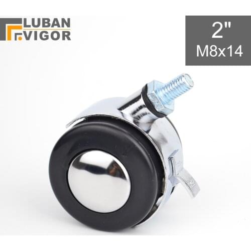 Furniture Caster, Wheel diameter 50MM,M8x14 Threaded rod,alloy, computer desk wheel, pulleys ,Furniture Caster hardware