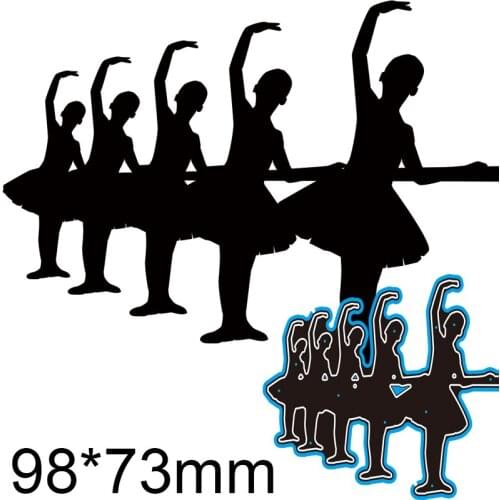 Metal Dies Ballet Dancers New Stencils DIY Scrap Booking Paper Cards Craft Making Decoration 98*73mm