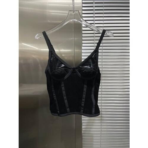 Fashion 2021SS Summer New Women Velvet Strap Vest Female Casual Sexy Tank Tops Tee Gdnz 5.10