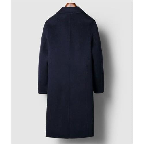 100% Wool Coat Men Double-sided Long Overcoat Autumn Korean Mens Coats and Jackets Abrigo Hombre C04YM017 KJ3495