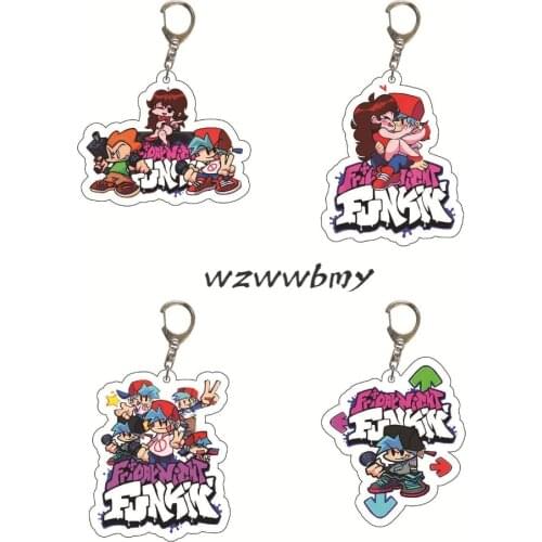Friday Night Funkin New Acrylic Mens Key Ring Pendant Hot Game Cartoon Cute Womens Key Ring