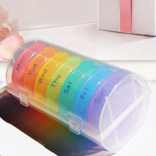 Weekly Pill Organizer Pill Box Large Compartments Moisture-Proof Pill Case Medication Reminder Portable Travel Container