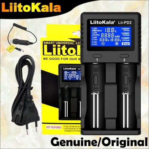 Genuine/Original New LiitoKala Lii-PD2 battery Charger for 18650 26650 21700 18350 AA AAA 3.7V/3.2V/1.2V lithium NiMH batteries
