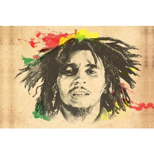 Custom Bob Marley Poster Bob Marley Wall Stickers Retro Music Wall Decals Home Decoration Bedroom Mural