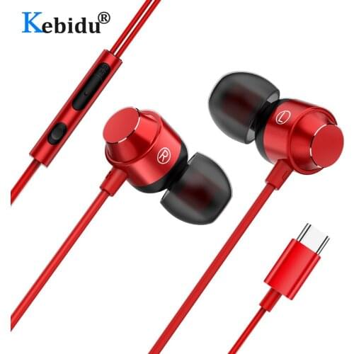 Magnet Adsorption Type C Wired Earphones with Mic Sport 3.5mm AUX In-Ear Stereo Sound Music Phone Earphone Earbuds Headset