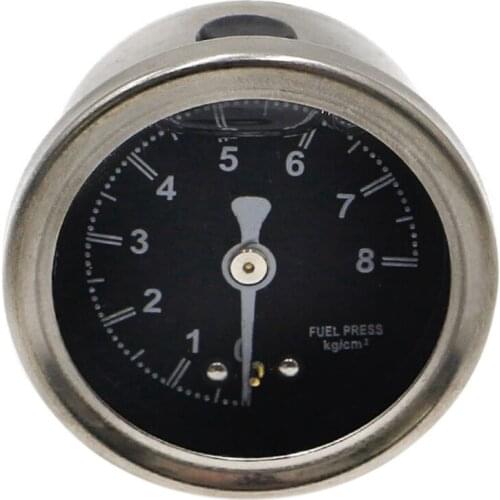 NewCNSPEED Aluminum Silver Fuel Pressure Regulator Black Face Color Meter with 1/8 NPT Indicator Control Oil Car Meter