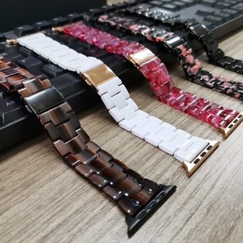 22mm Lightweight Resin Bracelet for Apple Watch SE Band Series 6 5 4 3 2 Thin Strap 40mm 44mm 38mm 42mm Wrist Belt Accessories