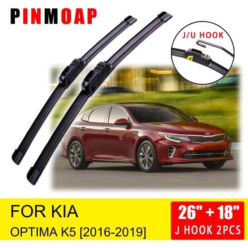 For KIA Optima K5 JF 2016 2017 2018 2019Front Wiper Blades Brushes Cutter Accessories U J Hook
