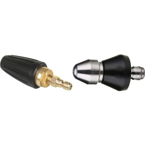 Pressure Washer Turbo Nozzle for Discharge Water 3000 Psi with Pressure Washer Sewer Jet Nozzle, 1/4 Inch 5000 Psi
