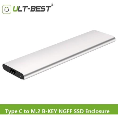 ULT-Best USB 3.1 Type C to M.2 NGFF B-Key SSD Enclosure External SSD Case SATA Based M.2 Hard Drive Converter Cable AluminumCase