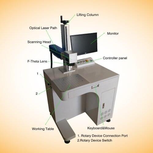 High Accuracy and Speed Fiber Laser Etcher Machine For Metal Parts, advanced laser etching technology no need Maintainence
