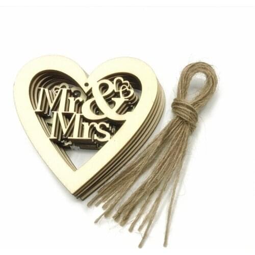 110PCS 80MM Wedding Party Decor Wood Love Heart Hollow Hanging Ornament Wooden Chips Embellishments Pendant Mr Mrs DIY Crafts