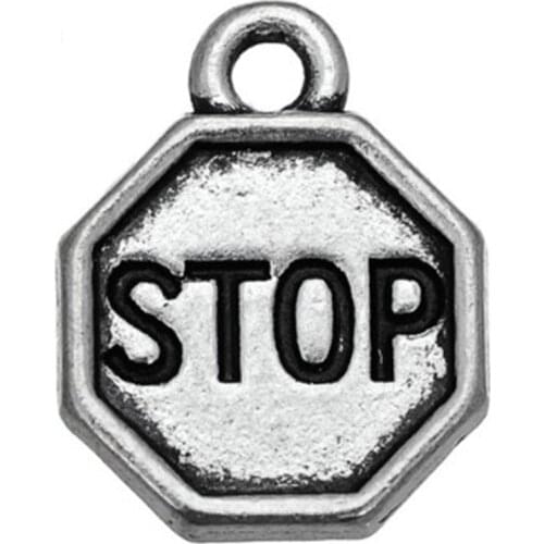 2021 New Zinc Alloy Alphabet Stop Accessories Engraved Charm Jewelry charms for bracelets