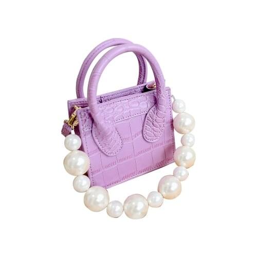 2021 pearl Fashion Women Mini Square Bags Retro Alligator Pattern PU Leather Small Shoulder Bag Female Crossbody bolsa feminina