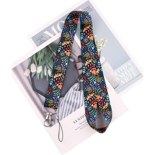 24pcs/lot MD1059 DMLSKY Bohemia Art Forest Lanyard Keychain Lanyards for keys Badge ID Mobile Phone Rope Neck Straps Accessories