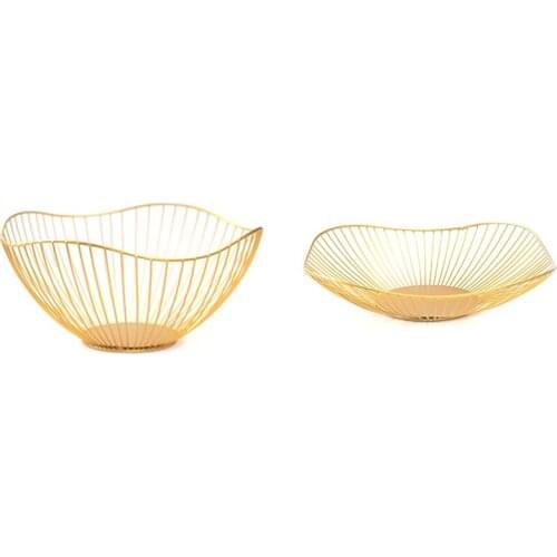 Promotion! Nordic Style Fruit Vegetable Metal Storage Basket Decorated Display Bowl Rack Dining Table Decoration