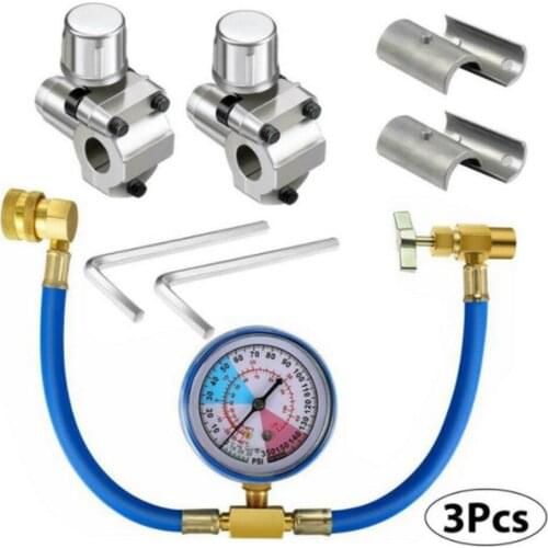 Car Air Conditioning Refrigerant Gas Gauge Recharge Measuring Hose Automotive Supplies Retrofit Valve Kit R134A