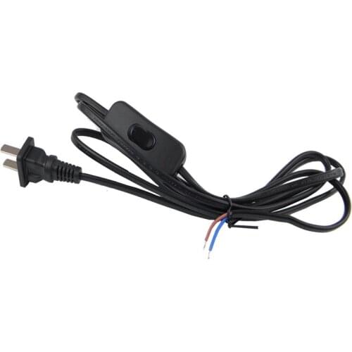 CHANCS Power Cable Lamp Cord Inline Power Switch Length 1.8m Standard Flat Wire
