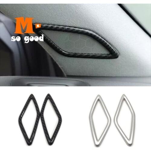 For Volvo XC40 T5 2017 2018 2019 ABS Matte/Carbon Car Front column A-pillar Louder Speaker Sound cover trim accessories 2pcs