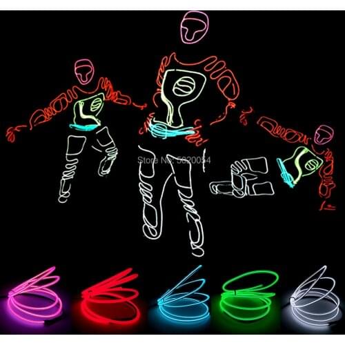 Colorful Robot Cosplay Flashing Light Up Clothing Illuminated EL Wire Dance Costume Stage Performance Neon Led Luminous Clothing