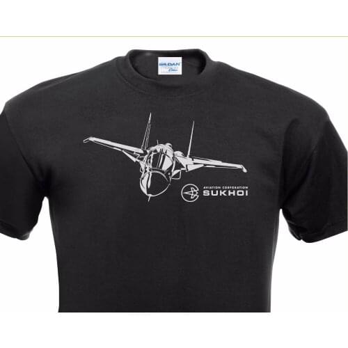 Cotton T Shirt Men Summer Family T-Shirt Sukhoi Su-34 Syrien Russian Airplane Bomber make Tee Shirts