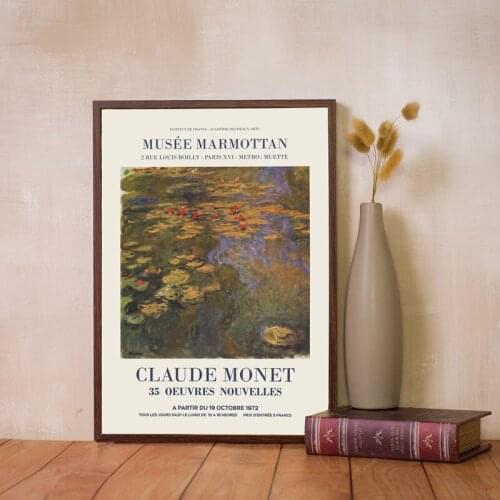 Monet Retro Lake Oil Painting Prints Decorative Canvas Poster Wall Picture for Living Room Bedroom Wall Decoration