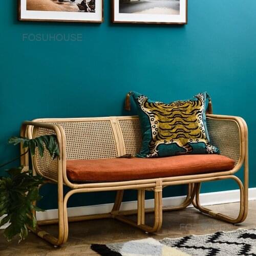 Nordic Rattan Living Room Sofas Combination Home Stay Balcony Rattan Single Sofa Chair Home Living Room Furniture Leisure Sofa