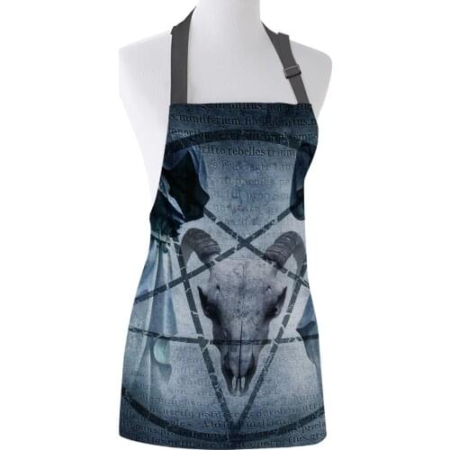 Kitchen Apron Baphomet Sheep Evil Adjustable BBQ Bib Canvas Aprons For Women Cooking Baking Restaurant Kids Apron Pinafore